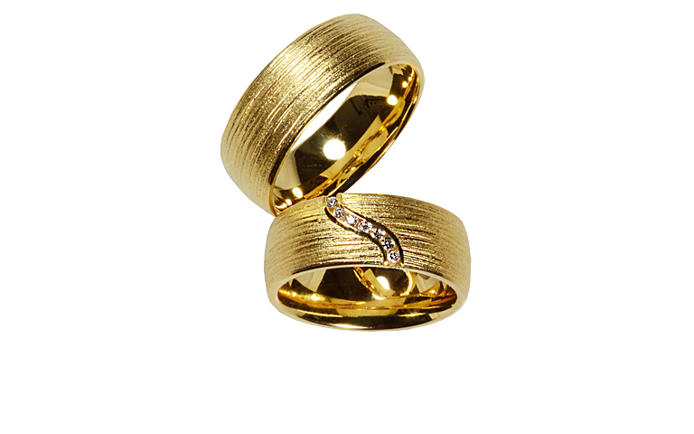 05212+05213-wedding rings, gold 750 with brillants